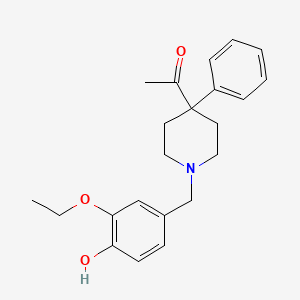 1-[1-(3-ethoxy-4-hydroxybenzyl)-4-phenyl-4-piperidinyl]ethanone