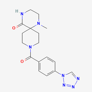 1-methyl-9-[4-(1H-tetrazol-1-yl)benzoyl]-1,4,9-triazaspiro[5.5]undecan-5-one