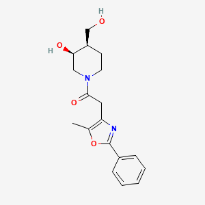 (3S*,4R*)-4-(hydroxymethyl)-1-[(5-methyl-2-phenyl-1,3-oxazol-4-yl)acetyl]-3-piperidinol