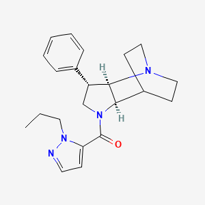 (2R*,3S*,6R*)-3-phenyl-5-[(1-propyl-1H-pyrazol-5-yl)carbonyl]-1,5-diazatricyclo[5.2.2.0~2,6~]undecane