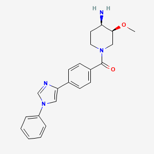 (3S*,4R*)-3-methoxy-1-[4-(1-phenyl-1H-imidazol-4-yl)benzoyl]piperidin-4-amine