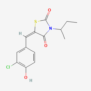 (5E)-3-(butan-2-yl)-5-(3-chloro-4-hydroxybenzylidene)-1,3-thiazolidine-2,4-dione