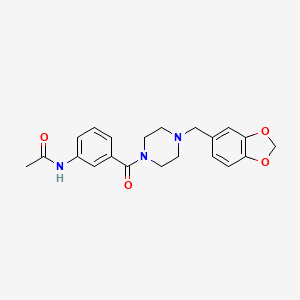 N-(3-{[4-(1,3-benzodioxol-5-ylmethyl)-1-piperazinyl]carbonyl}phenyl)acetamide