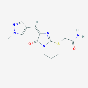 2-({1-ISOBUTYL-4-[(E)-1-(1-METHYL-1H-PYRAZOL-4-YL)METHYLIDENE]-5-OXO-4,5-DIHYDRO-1H-IMIDAZOL-2-YL}SULFANYL)ACETAMIDE