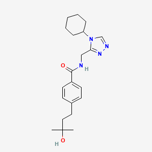 N-[(4-cyclohexyl-4H-1,2,4-triazol-3-yl)methyl]-4-(3-hydroxy-3-methylbutyl)benzamide