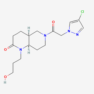 (4aS*,8aR*)-6-[(4-chloro-1H-pyrazol-1-yl)acetyl]-1-(3-hydroxypropyl)octahydro-1,6-naphthyridin-2(1H)-one