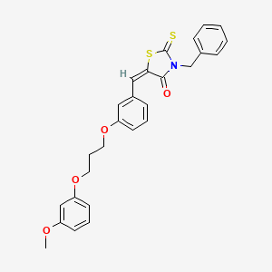 (5E)-3-benzyl-5-[[3-[3-(3-methoxyphenoxy)propoxy]phenyl]methylidene]-2-sulfanylidene-1,3-thiazolidin-4-one