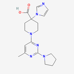 4-(1H-imidazol-1-yl)-1-(6-methyl-2-pyrrolidin-1-ylpyrimidin-4-yl)piperidine-4-carboxylic acid