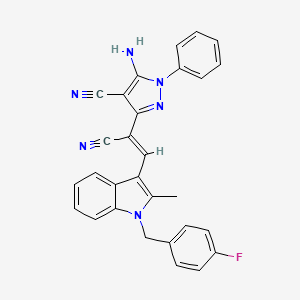 5-amino-3-{1-cyano-2-[1-(4-fluorobenzyl)-2-methyl-1H-indol-3-yl]vinyl}-1-phenyl-1H-pyrazole-4-carbonitrile