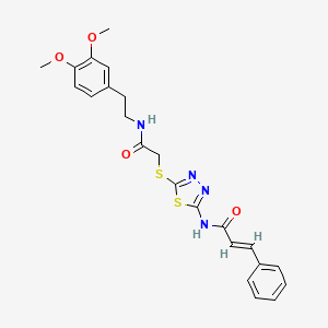 N-{5-[(2-{[2-(3,4-dimethoxyphenyl)ethyl]amino}-2-oxoethyl)thio]-1,3,4-thiadiazol-2-yl}-3-phenylacrylamide