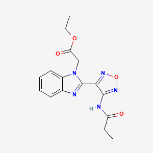 molecular formula C16H17N5O4 B5444729 ETHYL 2-{2-[4-(PROPIONYLAMINO)-1,2,5-OXADIAZOL-3-YL]-1H-1,3-BENZIMIDAZOL-1-YL}ACETATE 