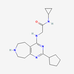 N~2~-(2-cyclopentyl-6,7,8,9-tetrahydro-5H-pyrimido[4,5-d]azepin-4-yl)-N~1~-cyclopropylglycinamide dihydrochloride