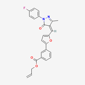 molecular formula C25H19FN2O4 B5444955 prop-2-enyl 3-[5-[(Z)-[1-(4-fluorophenyl)-3-methyl-5-oxopyrazol-4-ylidene]methyl]furan-2-yl]benzoate 