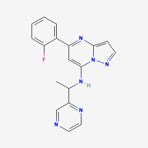 5-(2-fluorophenyl)-N-[1-(2-pyrazinyl)ethyl]pyrazolo[1,5-a]pyrimidin-7-amine