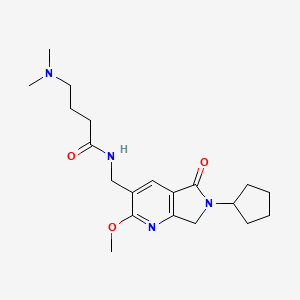 N-[(6-cyclopentyl-2-methoxy-5-oxo-6,7-dihydro-5H-pyrrolo[3,4-b]pyridin-3-yl)methyl]-4-(dimethylamino)butanamide