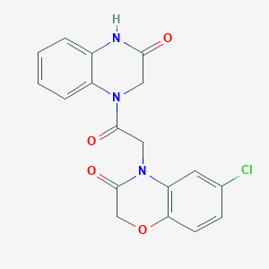 6-chloro-4-[2-oxo-2-(3-oxo-3,4-dihydro-1(2H)-quinoxalinyl)ethyl]-2H-1,4-benzoxazin-3(4H)-one