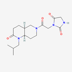 3-{2-[(4aS*,8aR*)-1-isobutyl-2-oxooctahydro-1,6-naphthyridin-6(2H)-yl]-2-oxoethyl}-2,4-imidazolidinedione