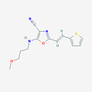 5-[(3-methoxypropyl)amino]-2-[2-(2-thienyl)vinyl]-1,3-oxazole-4-carbonitrile