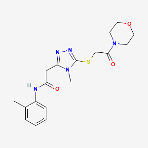 2-(4-methyl-5-{[2-(morpholin-4-yl)-2-oxoethyl]sulfanyl}-4H-1,2,4-triazol-3-yl)-N-(2-methylphenyl)acetamide