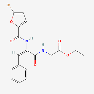 ethyl 2-[[(E)-2-[(5-bromofuran-2-carbonyl)amino]-3-phenylprop-2-enoyl]amino]acetate