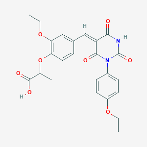 2-(2-ethoxy-4-{(Z)-[1-(4-ethoxyphenyl)-2,4,6-trioxotetrahydropyrimidin-5(2H)-ylidene]methyl}phenoxy)propanoic acid