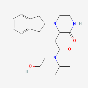 2-[1-(2,3-dihydro-1H-inden-2-yl)-3-oxo-2-piperazinyl]-N-(2-hydroxyethyl)-N-isopropylacetamide