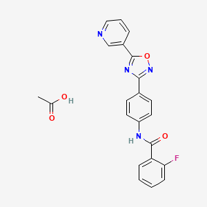 acetic acid;2-fluoro-N-[4-(5-pyridin-3-yl-1,2,4-oxadiazol-3-yl)phenyl]benzamide