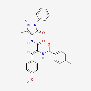 N-[1-{[(1,5-dimethyl-3-oxo-2-phenyl-2,3-dihydro-1H-pyrazol-4-yl)amino]carbonyl}-2-(4-methoxyphenyl)vinyl]-4-methylbenzamide