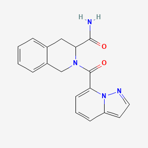 2-(pyrazolo[1,5-a]pyridine-7-carbonyl)-3,4-dihydro-1H-isoquinoline-3-carboxamide