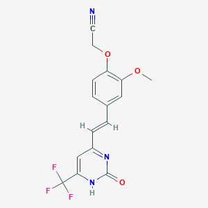 (2-methoxy-4-{2-[2-oxo-6-(trifluoromethyl)-1,2-dihydro-4-pyrimidinyl]vinyl}phenoxy)acetonitrile