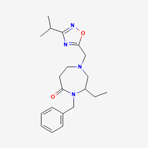 4-benzyl-3-ethyl-1-[(3-isopropyl-1,2,4-oxadiazol-5-yl)methyl]-1,4-diazepan-5-one