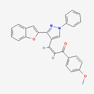 (Z)-3-[3-(1-benzofuran-2-yl)-1-phenylpyrazol-4-yl]-1-(4-methoxyphenyl)prop-2-en-1-one