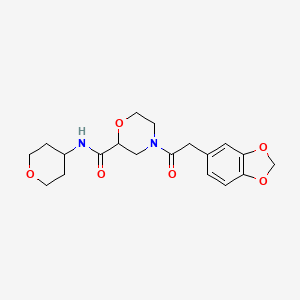 4-(1,3-benzodioxol-5-ylacetyl)-N-(tetrahydro-2H-pyran-4-yl)-2-morpholinecarboxamide