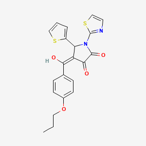 3-hydroxy-4-(4-propoxybenzoyl)-1-(1,3-thiazol-2-yl)-5-(2-thienyl)-1,5-dihydro-2H-pyrrol-2-one