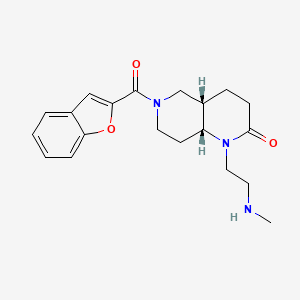 molecular formula C20H25N3O3 B5445558 rel-(4aS,8aR)-6-(1-benzofuran-2-ylcarbonyl)-1-[2-(methylamino)ethyl]octahydro-1,6-naphthyridin-2(1H)-one hydrochloride 