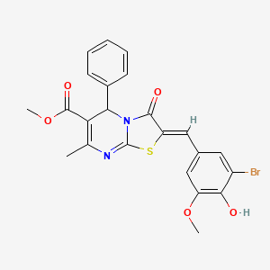 molecular formula C23H19BrN2O5S B5446059 methyl 2-(3-bromo-4-hydroxy-5-methoxybenzylidene)-7-methyl-3-oxo-5-phenyl-2,3-dihydro-5H-[1,3]thiazolo[3,2-a]pyrimidine-6-carboxylate 