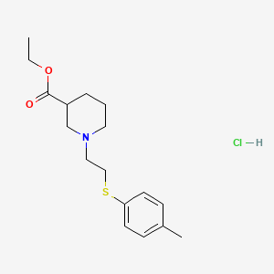 molecular formula C17H26ClNO2S B5446141 ethyl 1-{2-[(4-methylphenyl)thio]ethyl}-3-piperidinecarboxylate hydrochloride 