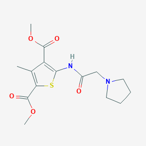 molecular formula C15H20N2O5S B5446441 dimethyl 3-methyl-5-[(1-pyrrolidinylacetyl)amino]-2,4-thiophenedicarboxylate 