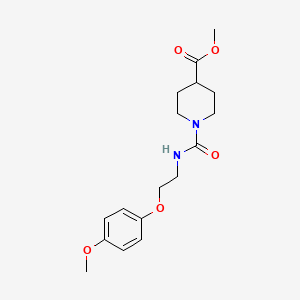 molecular formula C17H24N2O5 B5446445 methyl 1-({[2-(4-methoxyphenoxy)ethyl]amino}carbonyl)-4-piperidinecarboxylate 