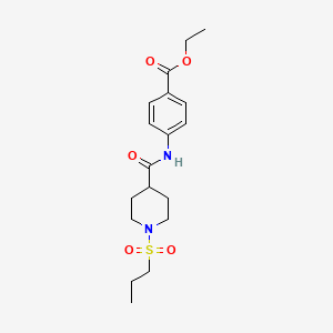 molecular formula C18H26N2O5S B5446668 Ethyl 4-[(1-propylsulfonylpiperidine-4-carbonyl)amino]benzoate 