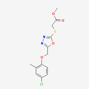 molecular formula C13H13ClN2O4S B5446798 methyl ({5-[(4-chloro-2-methylphenoxy)methyl]-1,3,4-oxadiazol-2-yl}thio)acetate 