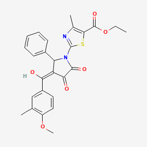 molecular formula C26H24N2O6S B5446839 ethyl 2-[3-hydroxy-4-(4-methoxy-3-methylbenzoyl)-2-oxo-5-phenyl-2,5-dihydro-1H-pyrrol-1-yl]-4-methyl-1,3-thiazole-5-carboxylate 