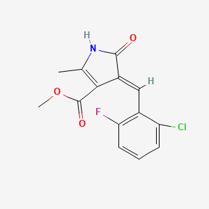 molecular formula C14H11ClFNO3 B5446881 methyl (4E)-4-(2-chloro-6-fluorobenzylidene)-2-methyl-5-oxo-4,5-dihydro-1H-pyrrole-3-carboxylate 