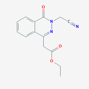 molecular formula C14H13N3O3 B054469 2-[3-(氰代甲基)-4-氧代-3,4-二氢酞嗪-1-基]乙酸乙酯 CAS No. 122665-86-5