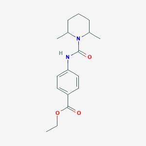 molecular formula C17H24N2O3 B5446925 Ethyl 4-{[(2,6-dimethylpiperidin-1-yl)carbonyl]amino}benzoate 