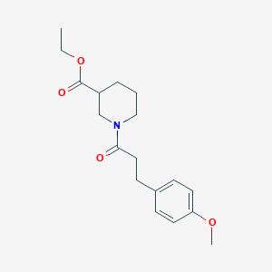 molecular formula C18H25NO4 B5447436 ethyl 1-[3-(4-methoxyphenyl)propanoyl]-3-piperidinecarboxylate 