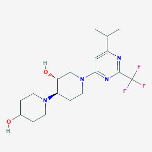 (3R,4R)-4-(4-hydroxypiperidin-1-yl)-1-[6-propan-2-yl-2-(trifluoromethyl)pyrimidin-4-yl]piperidin-3-ol