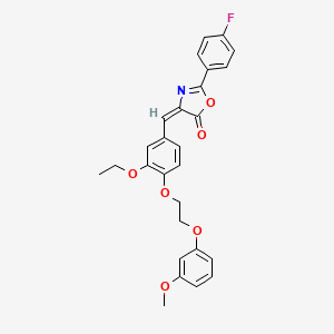 (4E)-4-[[3-ethoxy-4-[2-(3-methoxyphenoxy)ethoxy]phenyl]methylidene]-2-(4-fluorophenyl)-1,3-oxazol-5-one