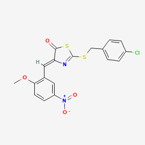 2-[(4-chlorobenzyl)thio]-4-(2-methoxy-5-nitrobenzylidene)-1,3-thiazol-5(4H)-one