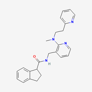 N-({2-[methyl(2-pyridin-2-ylethyl)amino]pyridin-3-yl}methyl)indane-1-carboxamide